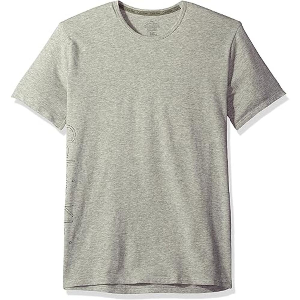 Calvin Klein Mens Logo Lounge Short Sleeve Crew Neck-Grey Heather-Small-NWT-C84